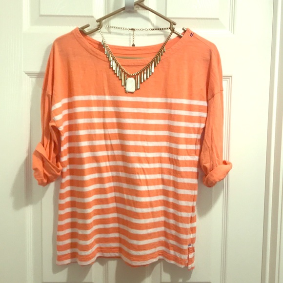 Old Navy Tops - Old navy, coral and white striped, casual top